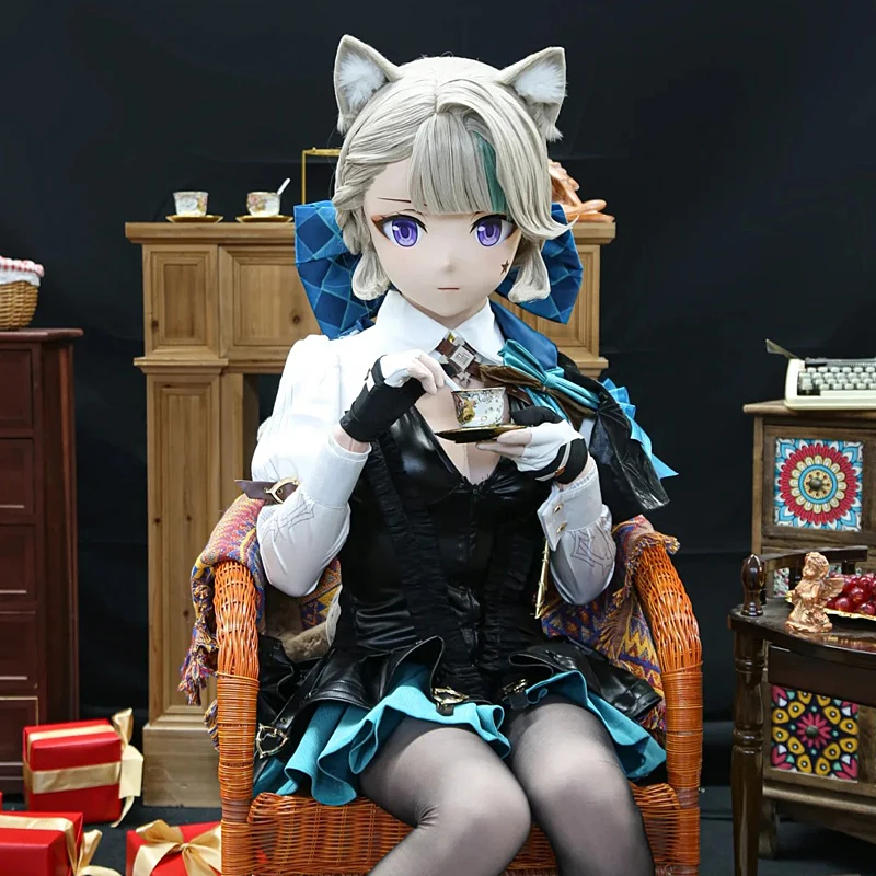 

(MEO0157) Customize Handmade Full Head Lockable Crossdress Male to Female Japanese Cartoon Anime Game Character Kigurumi Mask