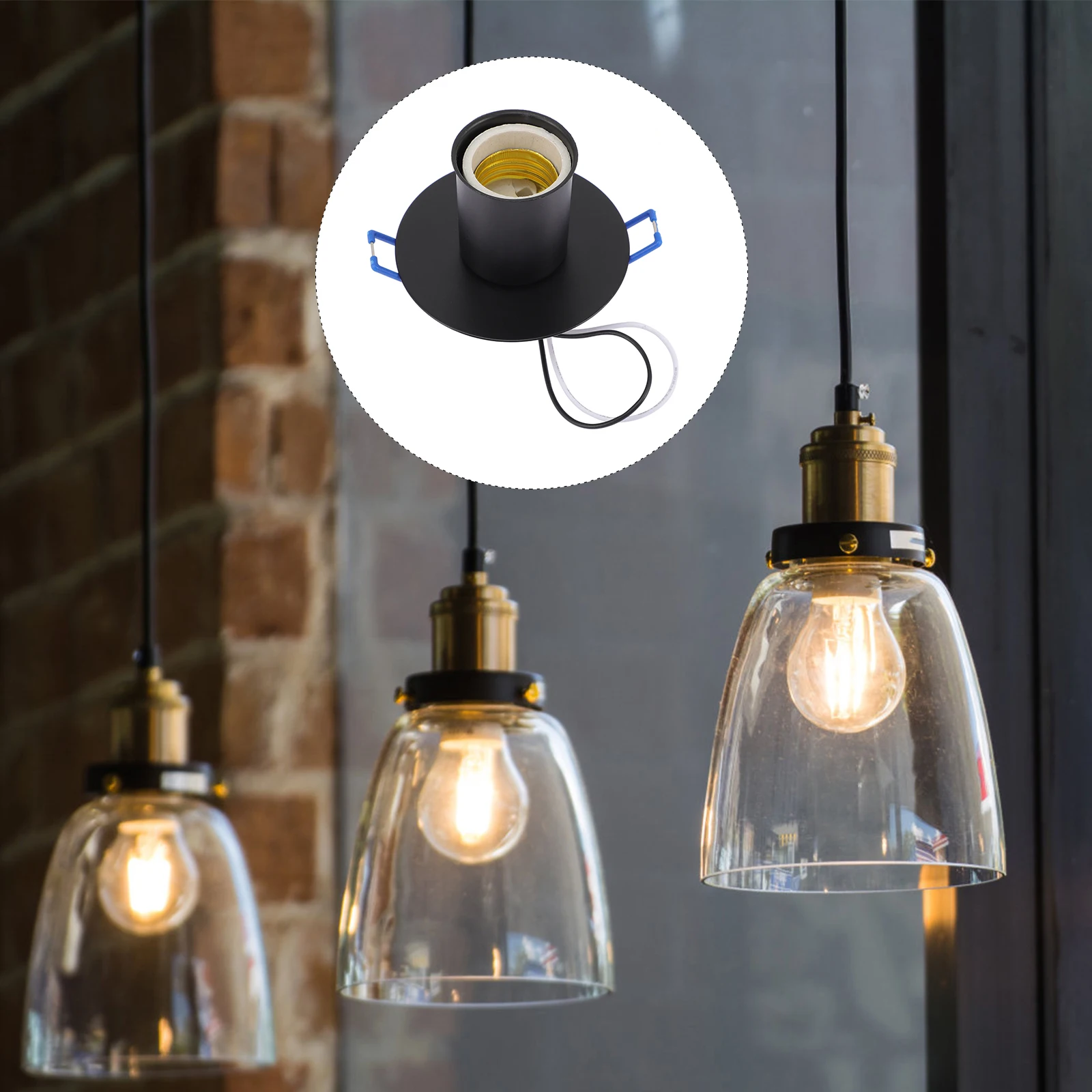 

E27 Lamp Socket Round Body Screw Head Design Suitable Various Bulbs Industrial Style Modern Easy Use Fits Restaurants Offices