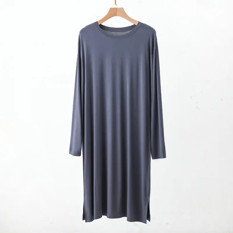 Modal Women And Men Wear Modal Night Dress Oversize Loose Nightgowns Long Sleeve Autumn Winter Nightshirt Home Wear Sleep Shirt