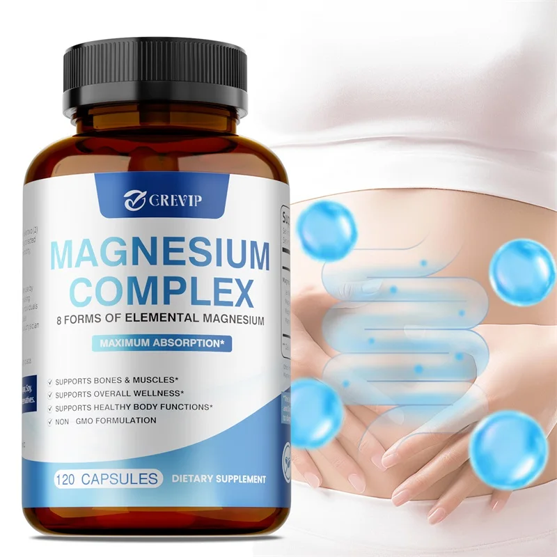 

Magnesium Complex - Relieves Stress and Anxiety, Improves Sleep, Promotes Muscle, Bone and Heart Health, Enhance Immunity