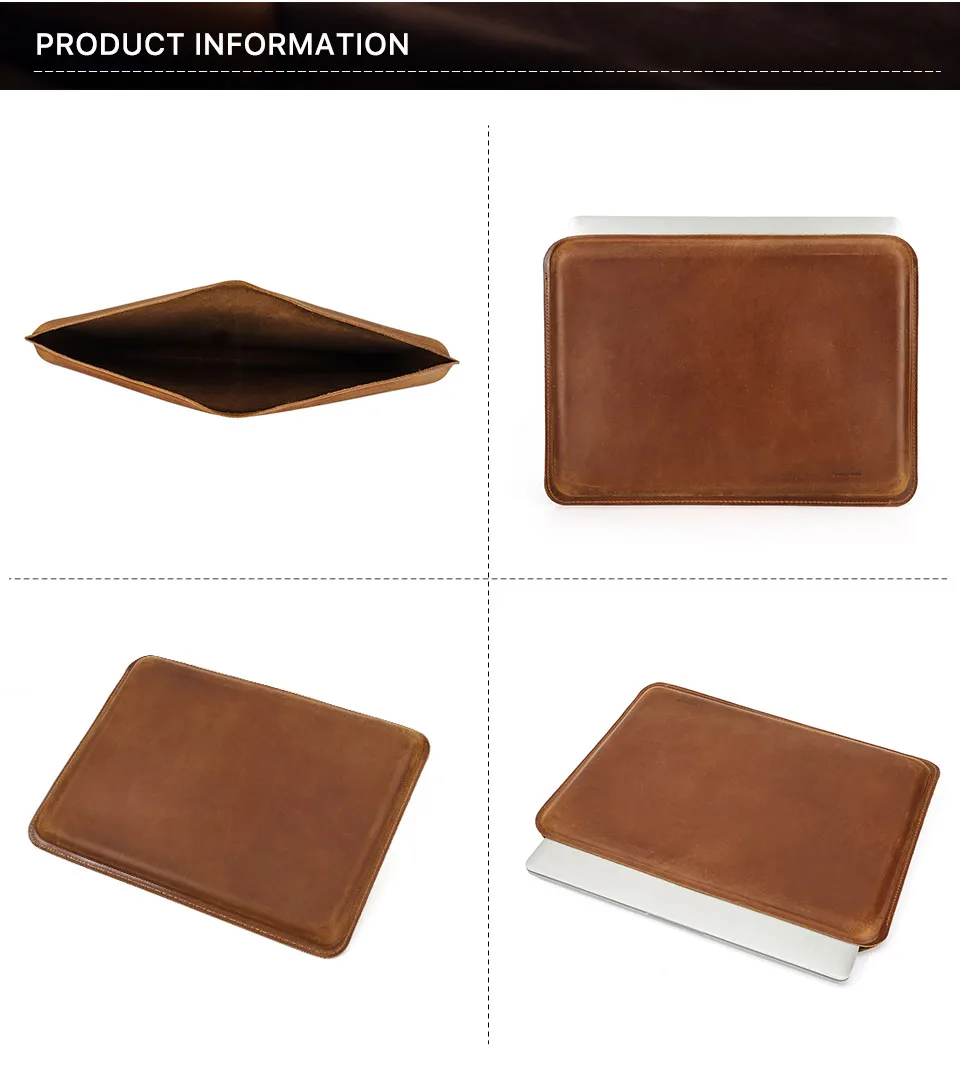 KONTAKTE FAMILIE Echtleder-Laptop-Hülle für MacBook Pro Air 13 14 16 M4 M3 M2 Cover HP DELL XPS 13 Computertasche Herren – Detail 12