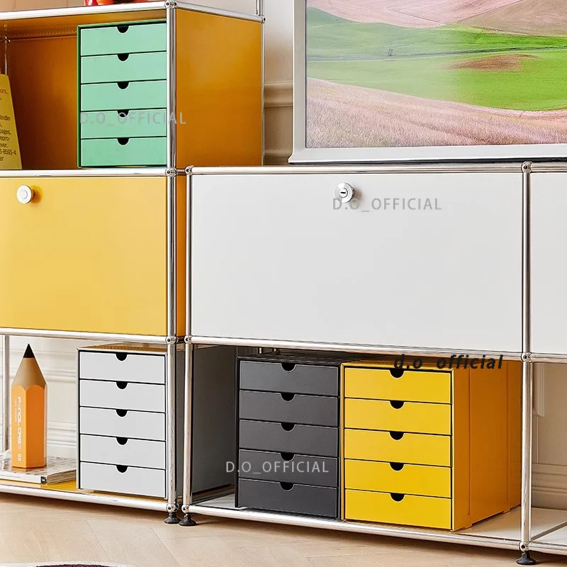 Nordic desktop file cabinet drawer type office internet celebrity ins multi-layer storage cabinet usm metal