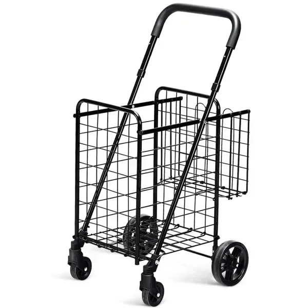 

Compact Folding Shopping Cart with Extendable Handle