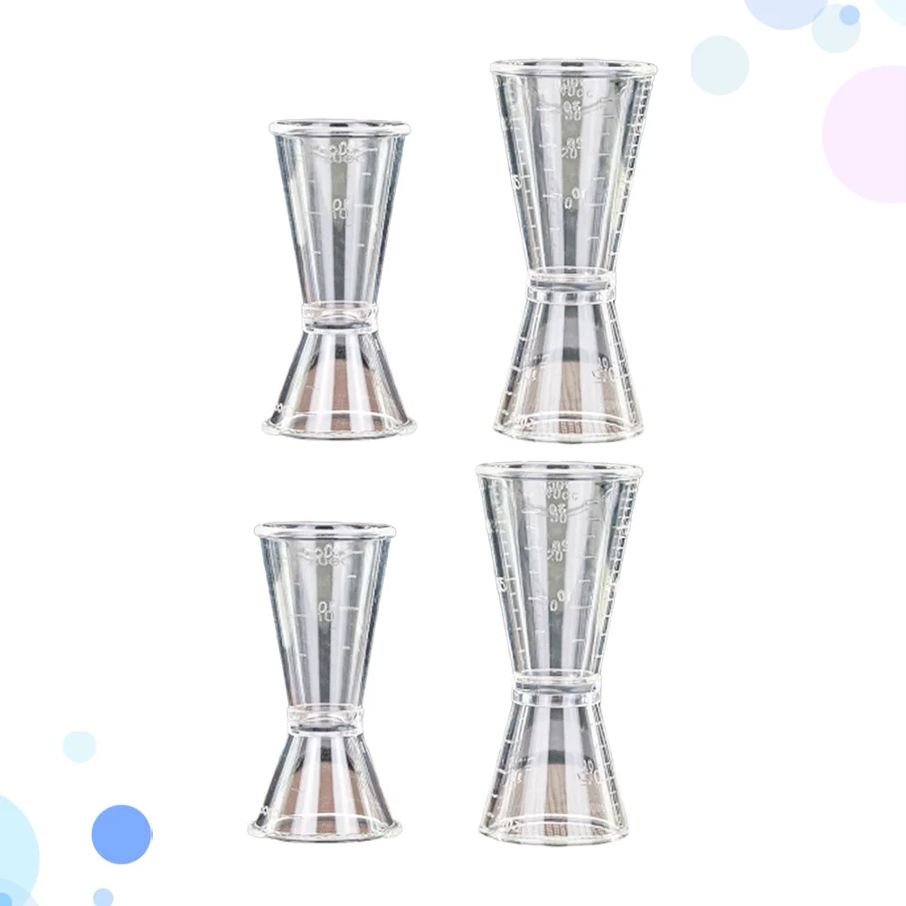 

4Pcs Double-Head Bartender Measuring Cup Premium Plastic Scale Cup for Cocktail Party Bar Tool Ounce Wine Measuring Device
