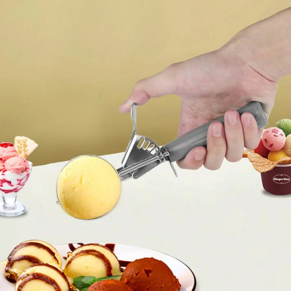 Ice Cream Scoop with Release Portion Control Ice Cream Scoop Efficient Stainless Steel Trigger Release Ice Cream Cookie for Home