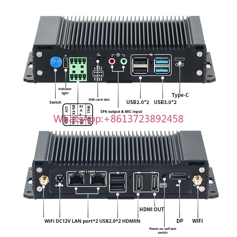 RK3588/RK3576/RK3399 Fully Enclosed AI Edge Computing Box 6TOPS NPU Computing Power Python YOLO Algorithm