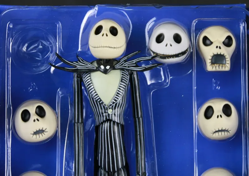 Der Albtraum vor Weihnachten Jack Skellington mit austauschbaren Köpfen Actionfigur PVC-Spielzeugmodell Puppensammlung Geschenk 35 cm – Detail 9