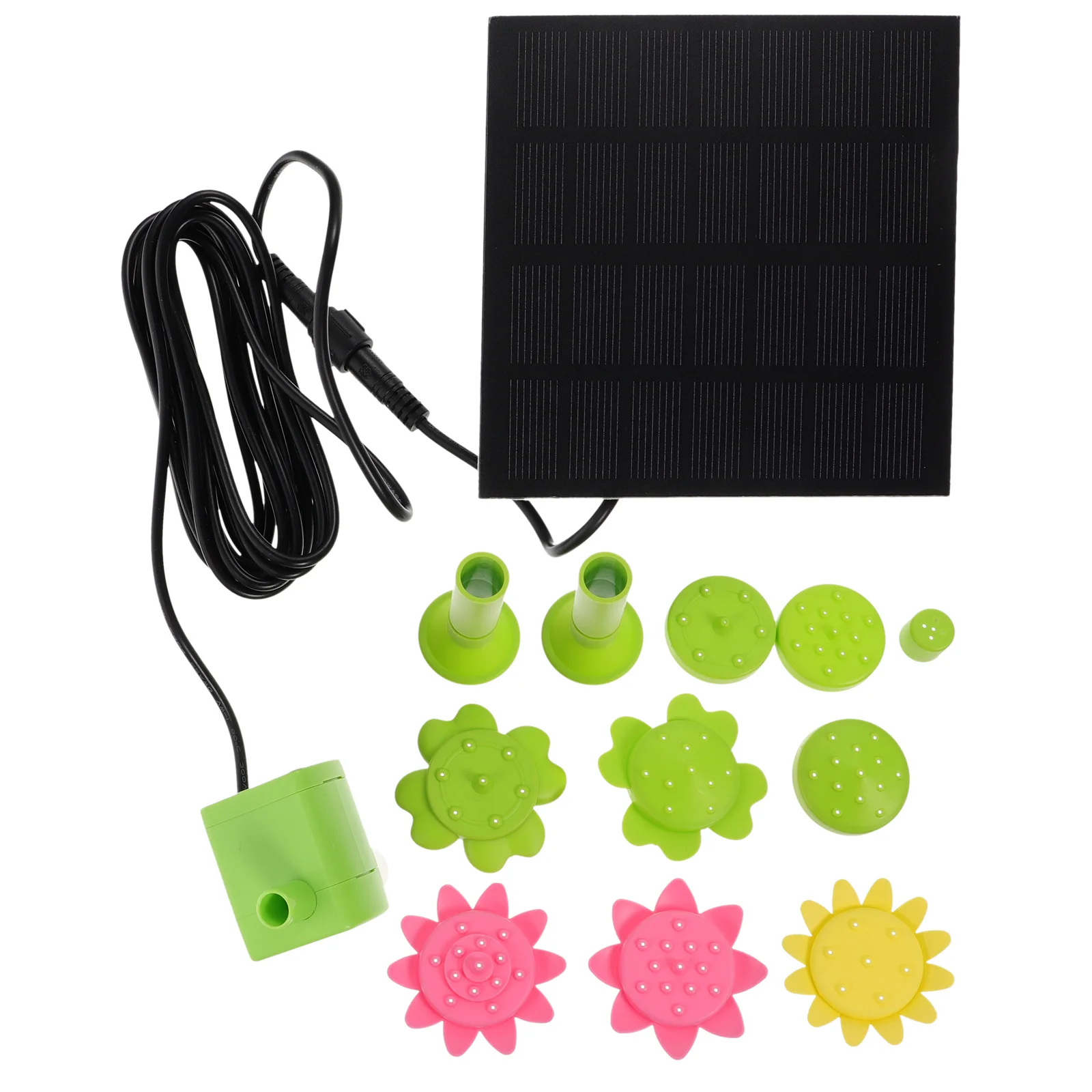 

1 set Solar Fountain Pump Petal Design Lightweight Durable Plastic Garden Water Feature Outdoor Decorative Bird Bath For Pond