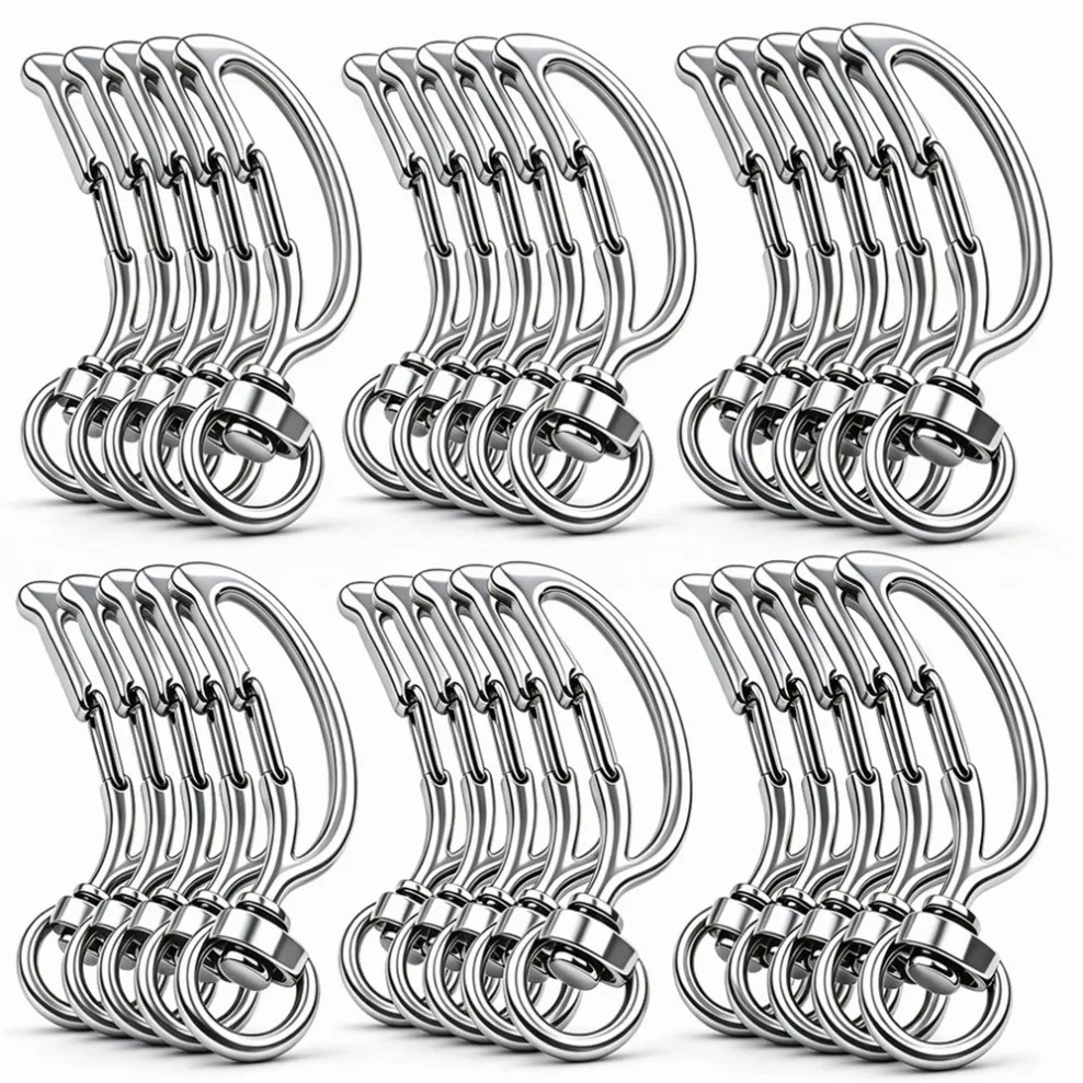 5/10/50/100Pcs Banana-Shaped Swivel Snap Hooks Metal Spring Snap Keychains Heart Clips Trigger for Lanyard Jewelry Charms