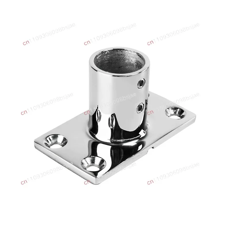Stainless Steel 316 Rectangle Base Plate Flange Satin Finish for O. D. 32mm (1-1/4