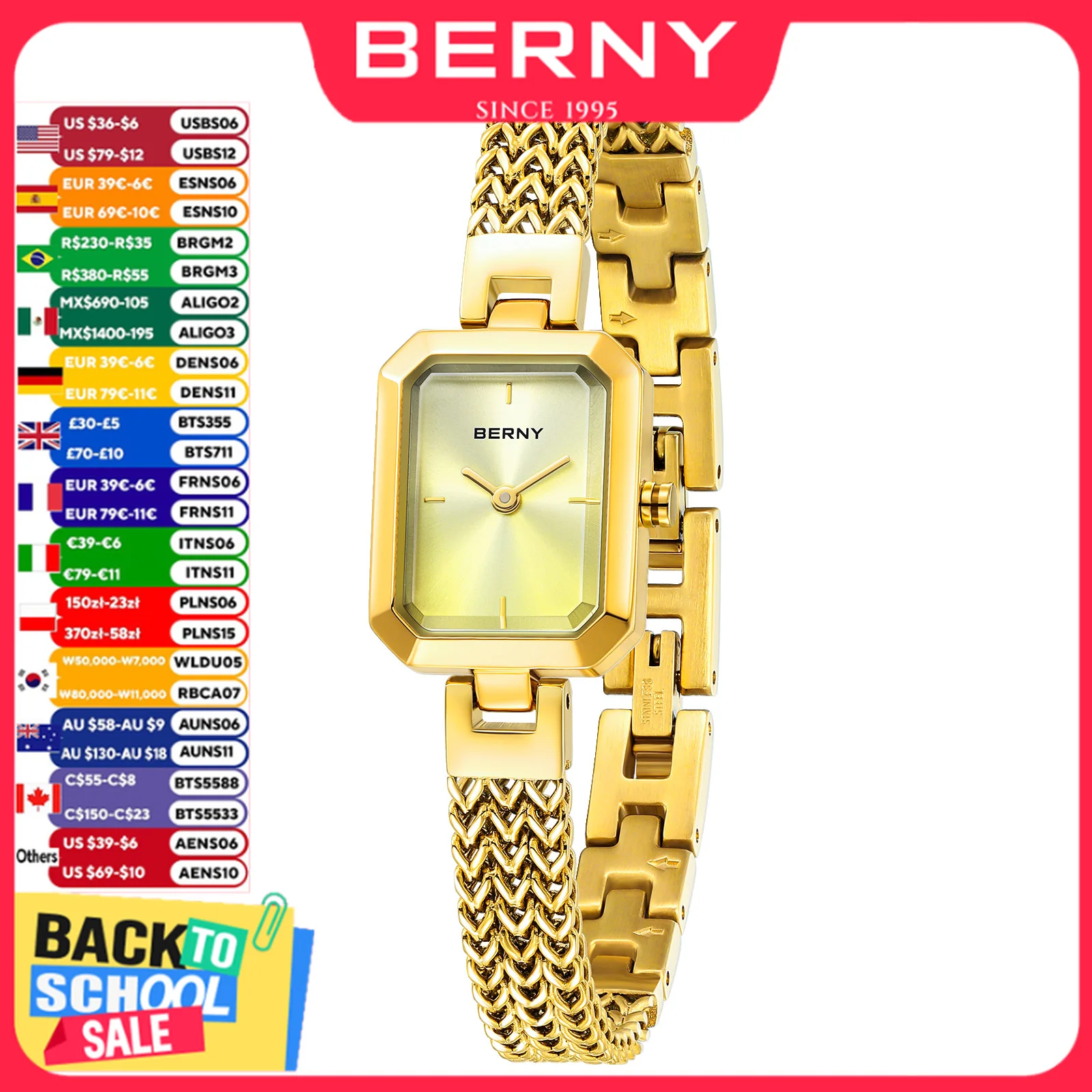 Jewelry Watches For Ladies - Berny Gold Uhr für Frauen Mini