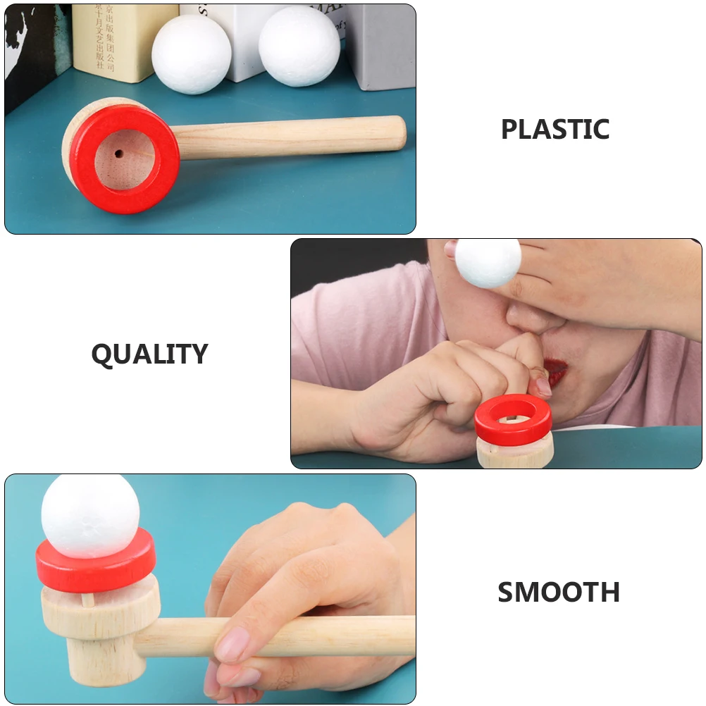 3Pcs 나무 부는 공 장난감 어린이를위한 플로팅 게임 손 눈 조정 기술 개발 액세서리