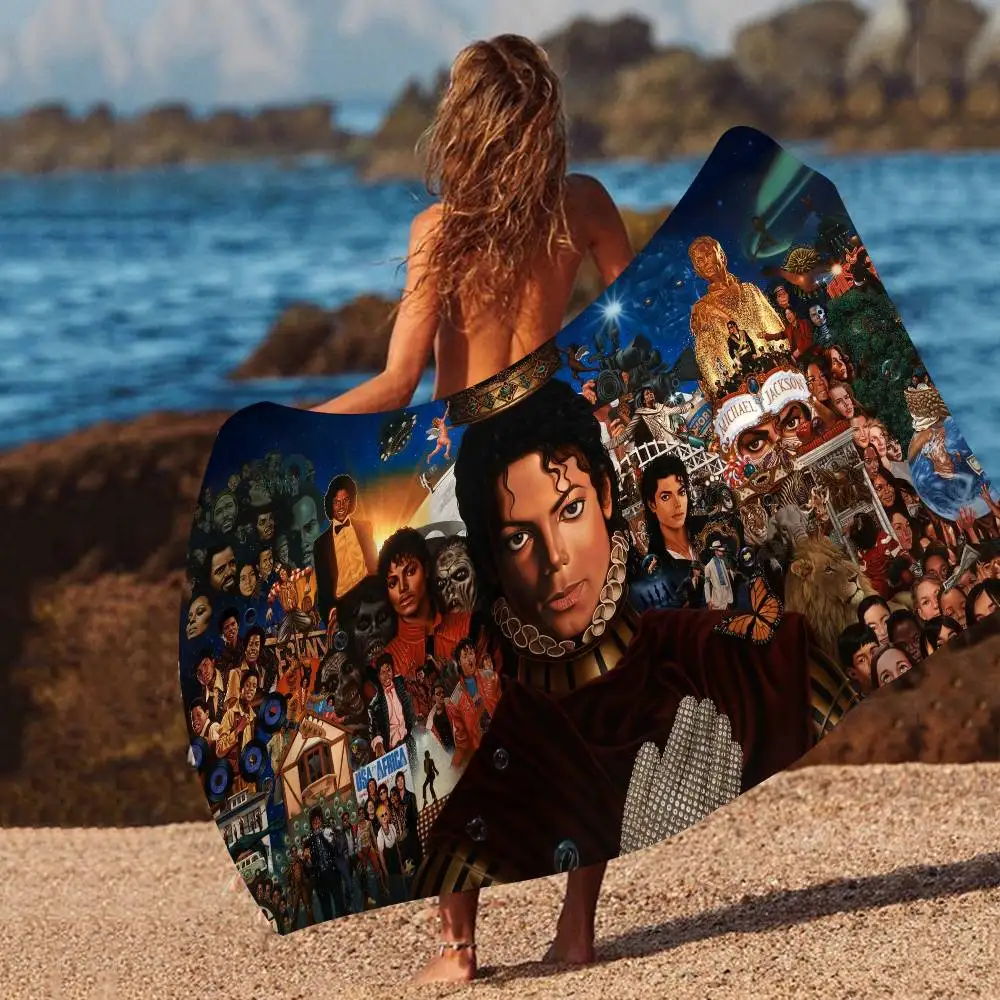 M-Michael J-Jackson Beach Towel Colorful Bath Towels for Girl Microfiber Quick Dry Custom Sand Free Beach Yoga Spa Gym Pool