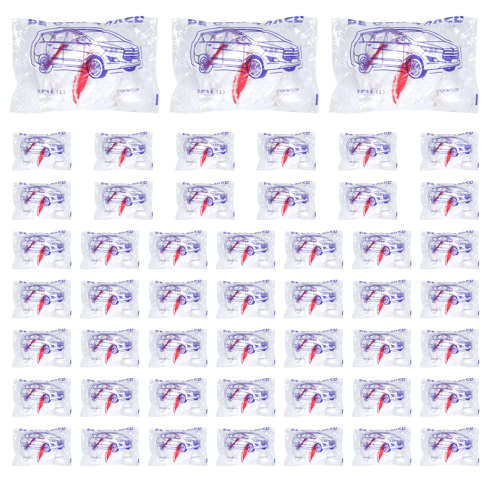 

50 Packs Disposable Plastic Car Cover for Snow Car Bubble Cover with Elastic Band (12.5x21.6 Ft) for SUV Sedan and More