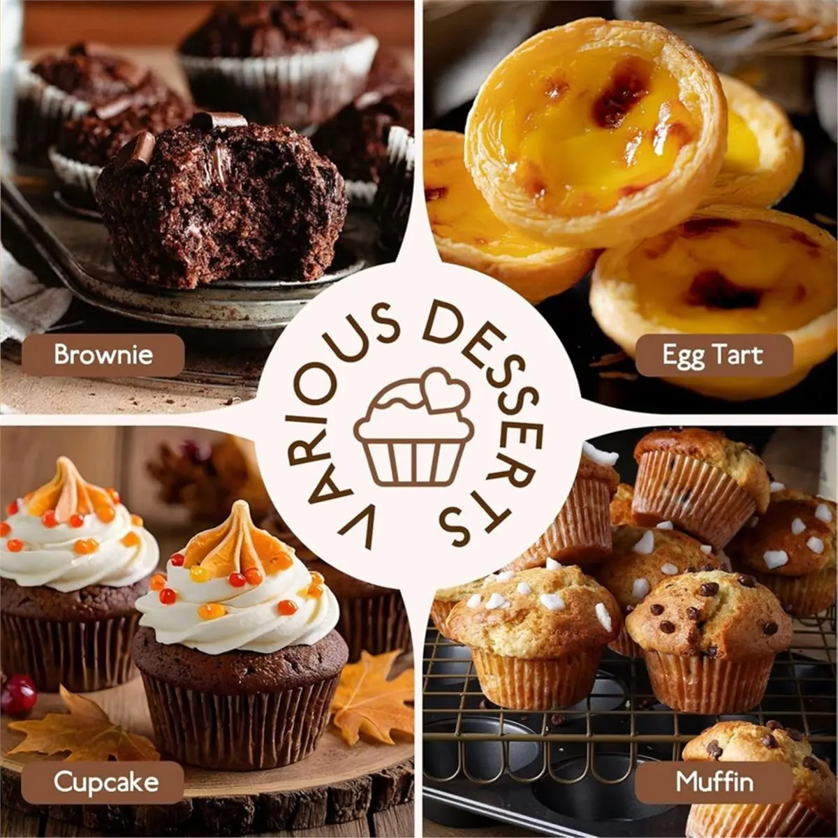 Silicone Pastry Muffin Moulds 9 X 5cm, Set of 6 Reusable Air Fryer Moulds for Muffins, Cakes, Eggs
