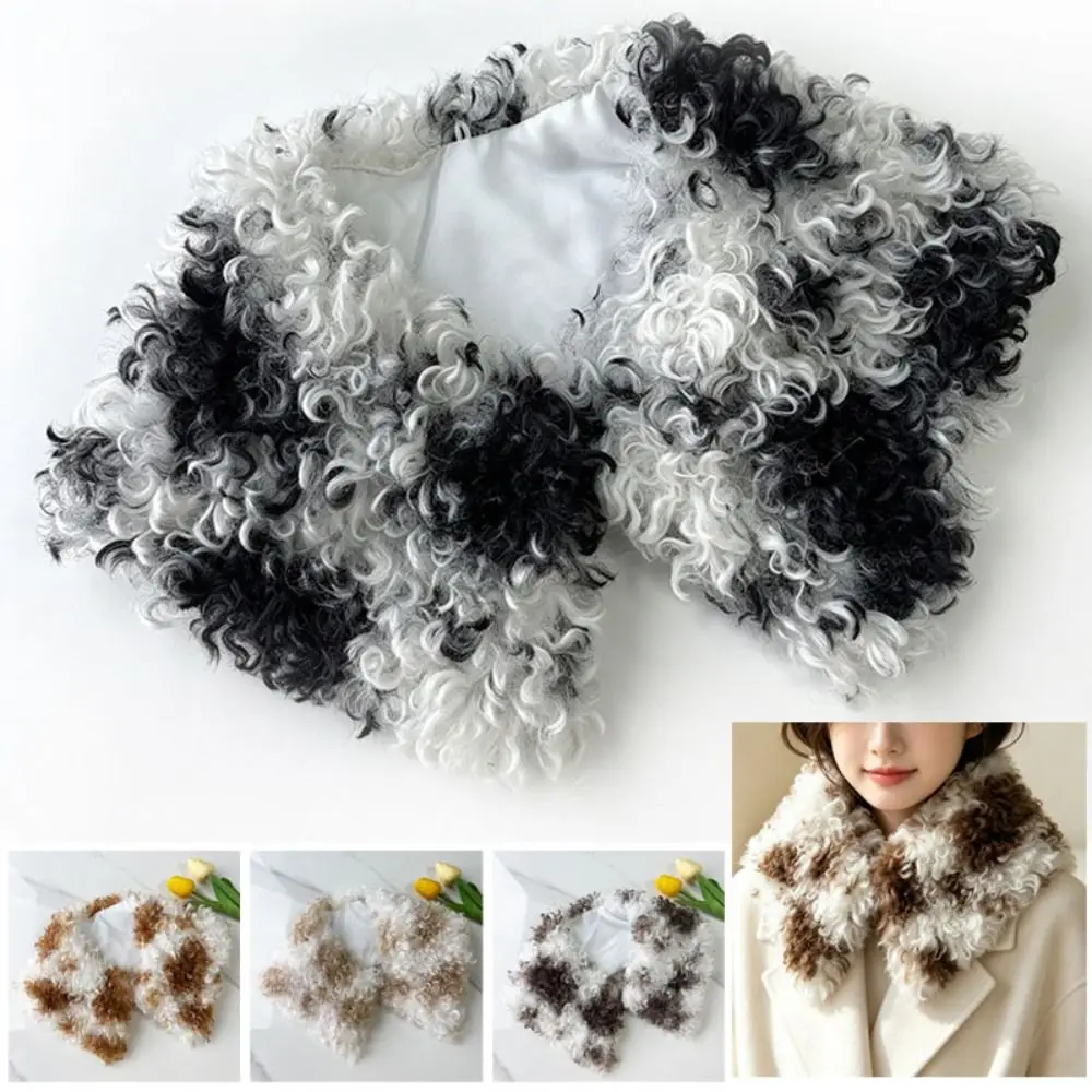 Autumn Winter Soft Fluffy Fur Scarf Warm Thicken Cross Neckerchief Cold Resistant Collar Scarves Neck Warmers
