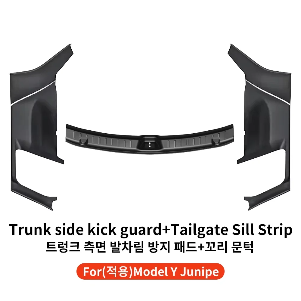 YZ Kofferbak Side Anti-Kick Pad Voor Tesla Model Y Juniper 2025 TPE Volledige Dekking Bescherming Kit Auto-interieur Anti-vuile Pad