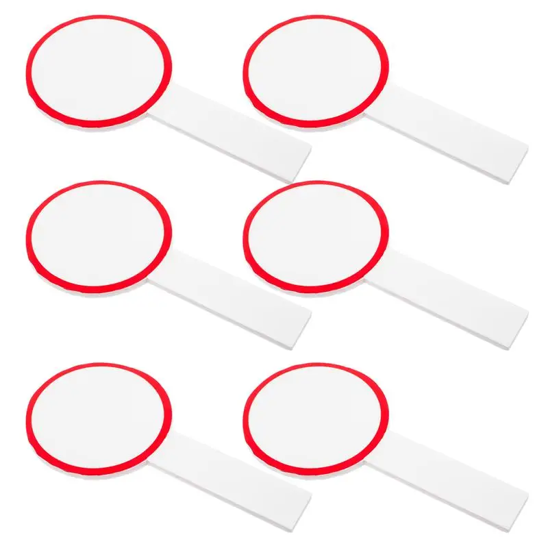 6Pcs Game White Boards Score Foam White Boards Single Sided Paddles Handheld Whiteboards Erasable Answer Game Whiteboards