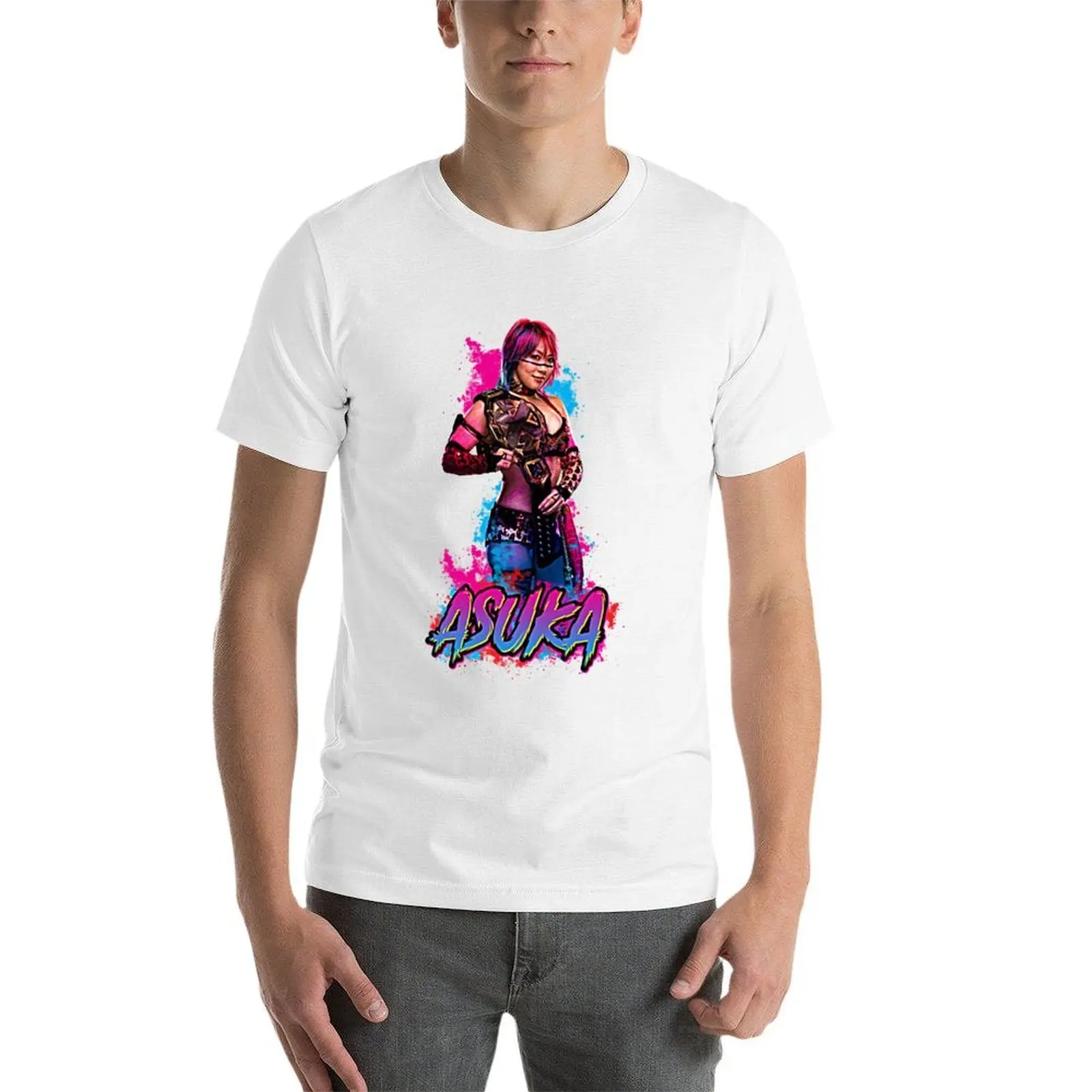 تي شيرت Asuka Asian Wrestler تي شيرت للرجال من القطن تي شيرت قطني للرجال