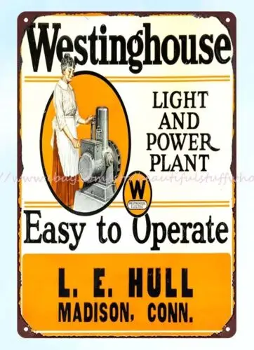 Westinghouse Light & Power Plant metal tin sign modern art posters