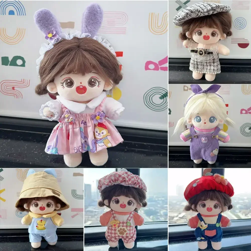 Mini Clothes for 20CM Cotton Doll Rompers Maid Dress Up Cartoon Plush Doll Replacement Outfit Playing House Dolls Accessories