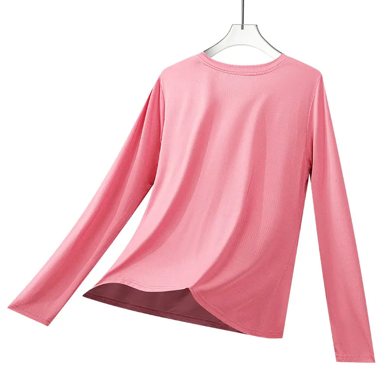 Running Women Long Sleeve Gym Running Top Solid Quick-Dry Sport Workout Shirt Reflective Fitness Long-Sleeve T-Shirt Flexibility