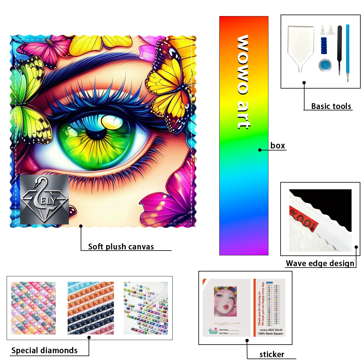 

【Ely_ Diamond Art】beautiful eyes Crystal AB Rhinestone FD Rhinestone Perfect Resin Diamond