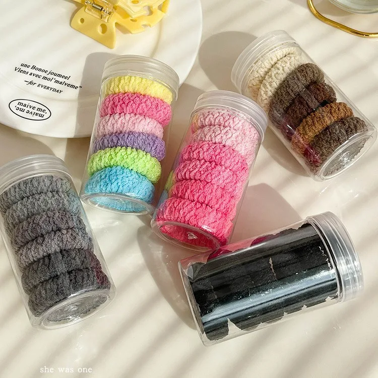 Wide Fabric Scrunchies 6 Piece Set Bucket Pack Super Stretchy Hair Bands No Crease Snag Free For Thick Hair Luxurious Feel