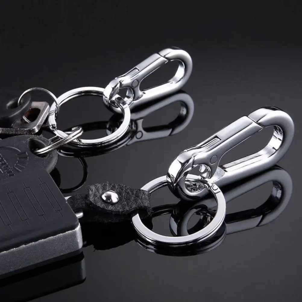 6pcs Metal Keychains Zinc Alloy Key Rings – Elegant Simple Pendant, Easy Attach/Remove, Daily Use & Gift