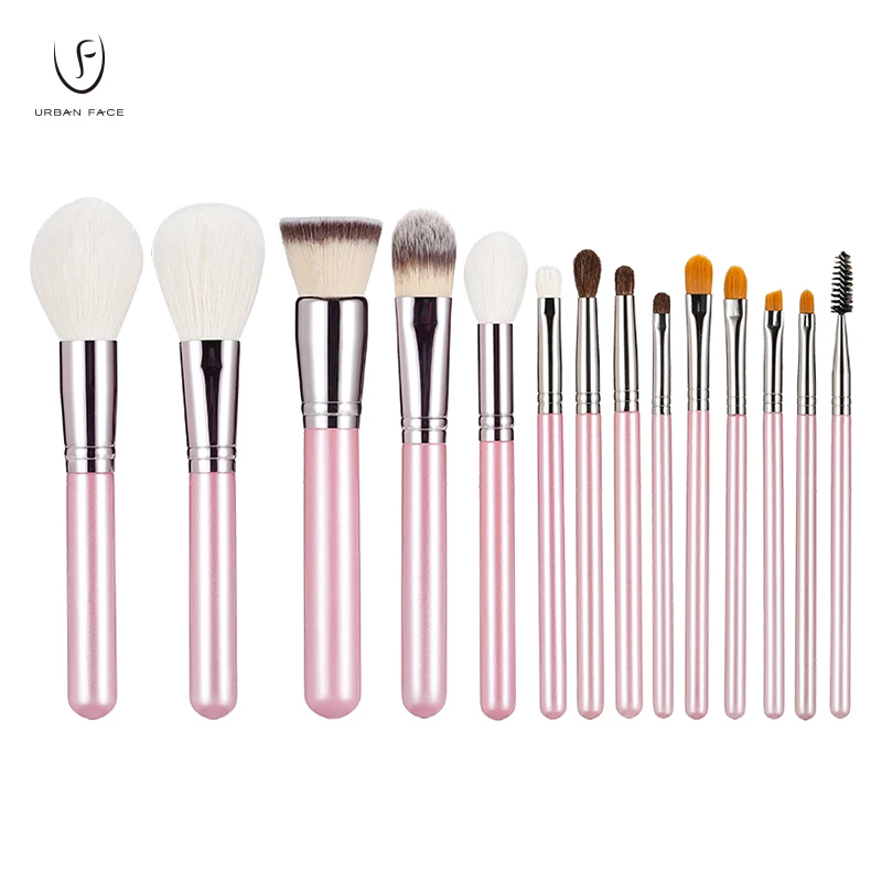 

Cosmetics Brush 14Pcs Makeup Brushes Set With Powder Blush Highlight Eye-shadow Concealer Flat Foundation Halo Brush Beauty Tool