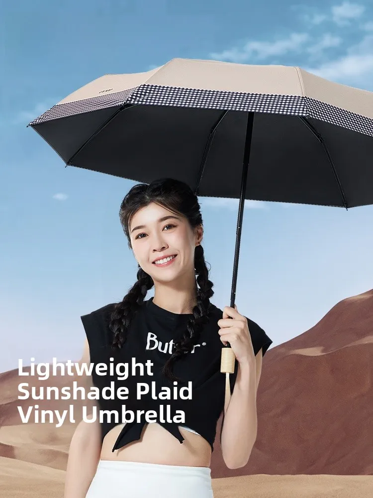 

UV00 Taiwan Extra Thiened Portable Sunade Rain Umbrella Bla Glue Sunny Rain Two Way Umbrella Large Size Reinforced