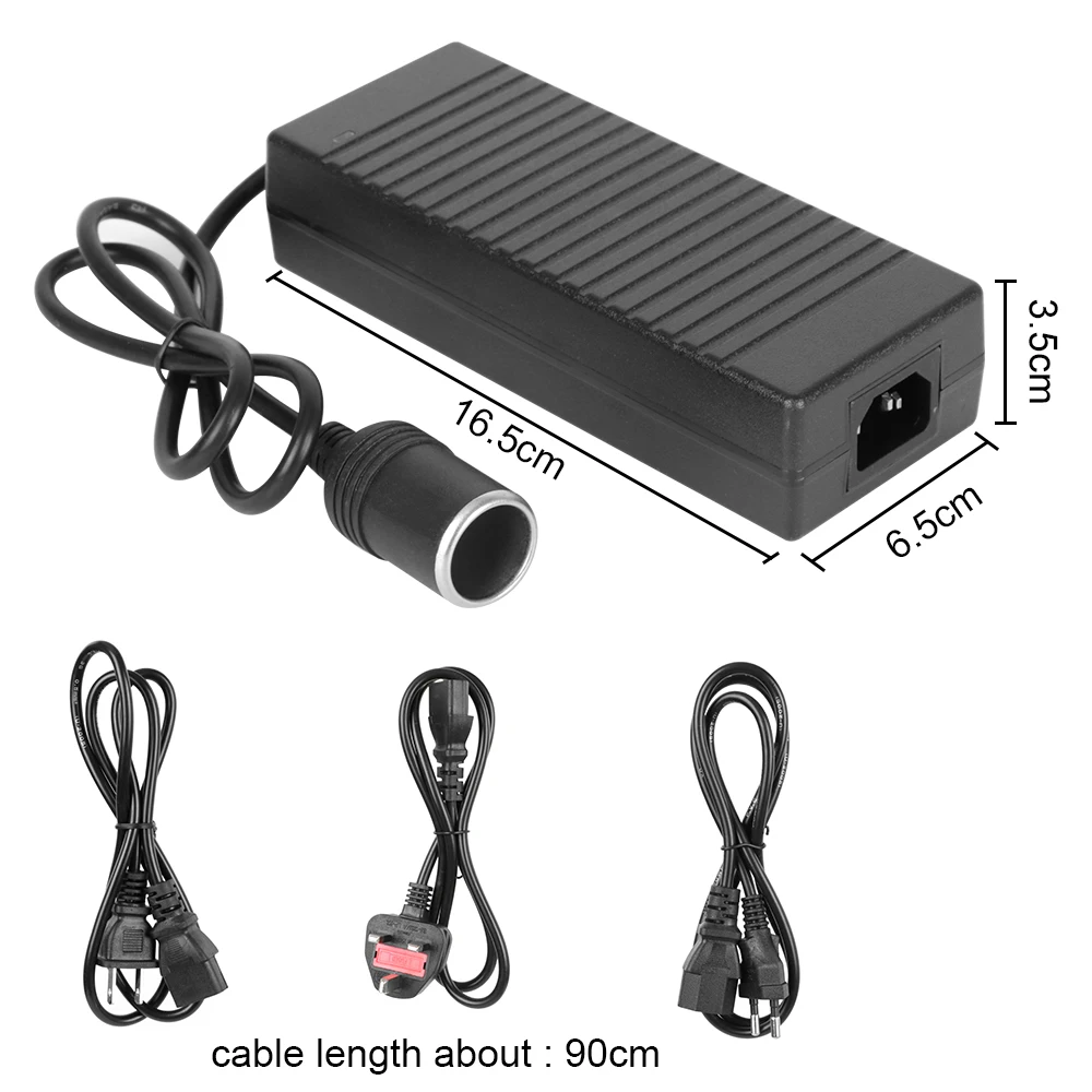 Universal AC/DC Convert 110V/ 220V to 12V 15A Power Adapter EU US UK Plug For Car Refrigerator Inflating Pump Vacuum Cleaner