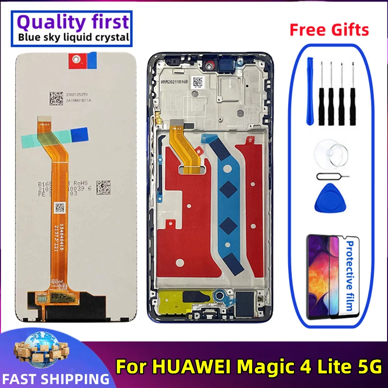 For Huawei Honor Magic 4 Lite 5G LCD Original With frame Mobile Phone Display Touch Screen Digitizer Assembly Replacement