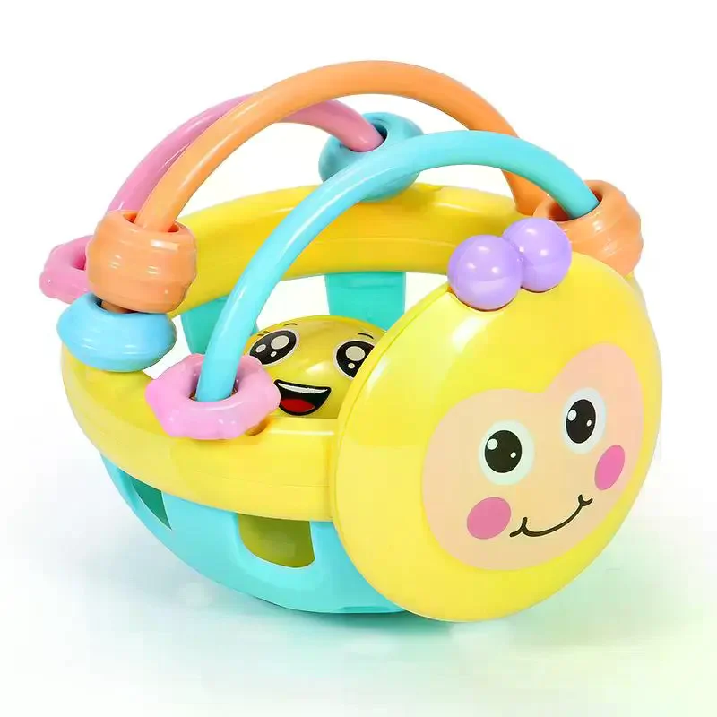 

Мягкая детская игрушка, пластиковый колокольчик для новорожденных от 0 до 1 года, кусающий и захватывающий колокольчик, мяч, мобильная кровать с ручным управлением