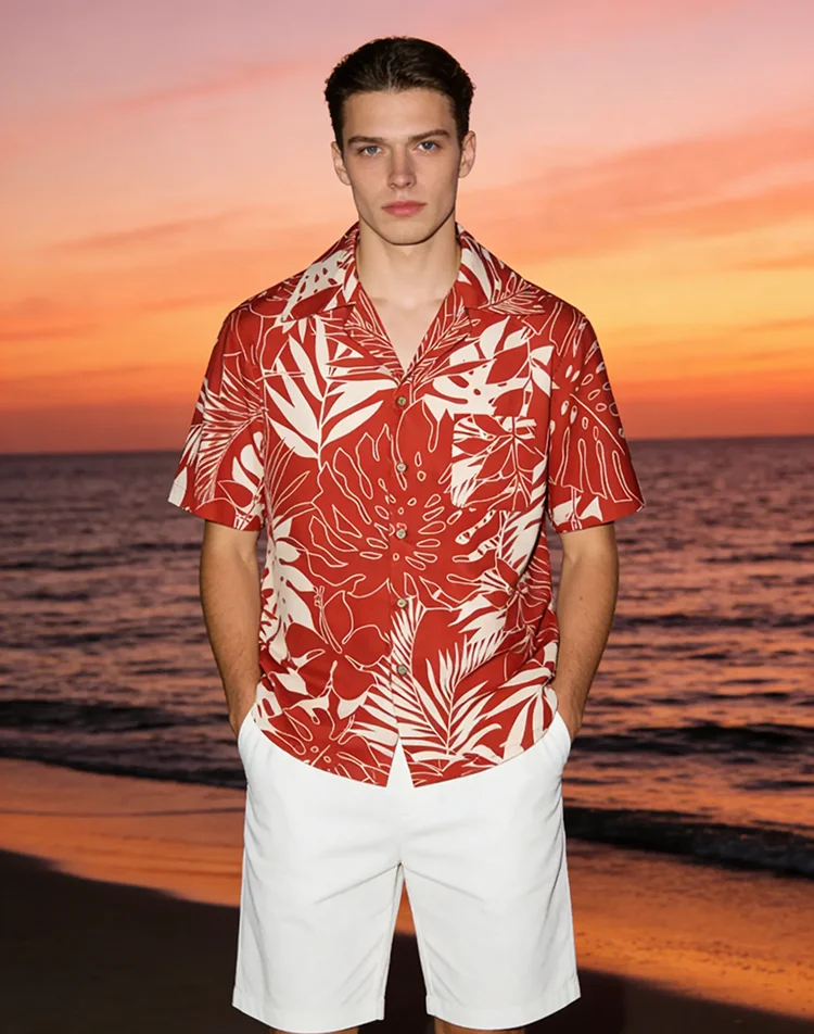 

Рубашки с короткими рукавами, мужские рубашки с цветочным принтом в стиле ретро, винтажные, в американском стиле, свободные, на открытом воздухе, повседневная, для отдыха, разноцветная пляжная одежда, летняя BF