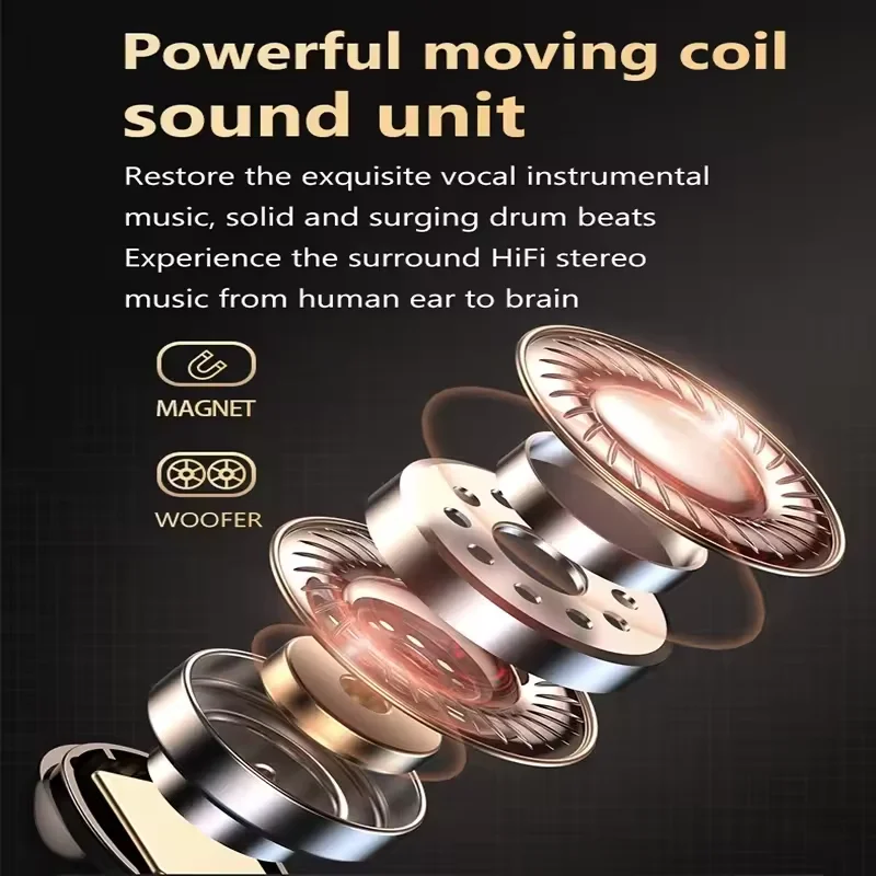 سماعات أذن لاسلكية M19 TWS بلوتوث 5.3 IPX5 مقاومة للماء مع شاشة LED/تحكم باللمس الذكي لجميع الهواتف الذكية