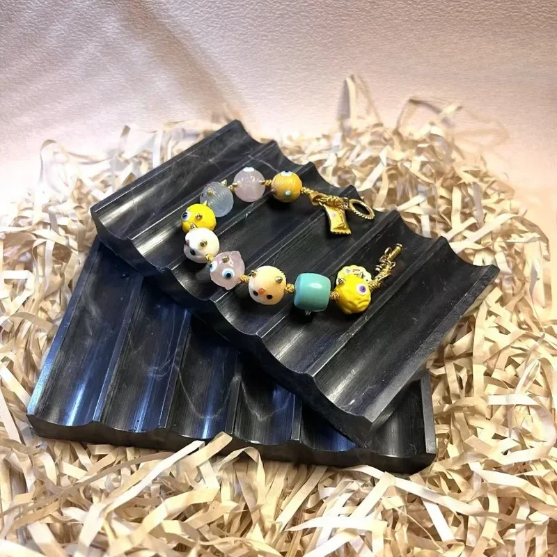Hotel marble jade soap box, household soap dish with simple drain, light luxury and high-end soap box, jewelry storage tray