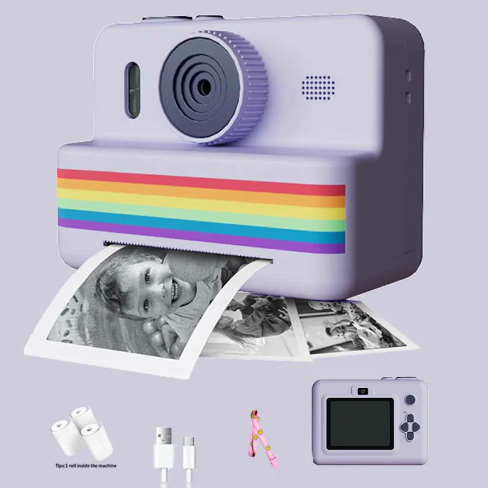 Kids Camera Instant Print,Digital Camera, Selfie 1080P Video Camera, 2.8" screen print camera,Toys Gifts for Girls Boys