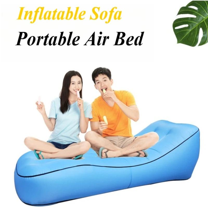 

Inflatable Sofa Portable Air Bed Outdoor Airbed Noon Break Bed Camping Casual Beach Recliner Floatation Bed