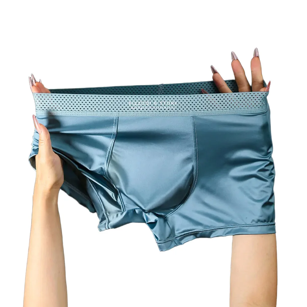 

Breathable Trunks Ice Silk Underwear Classic Style Multi-color Options New Condition Breathable Men's Underwear
