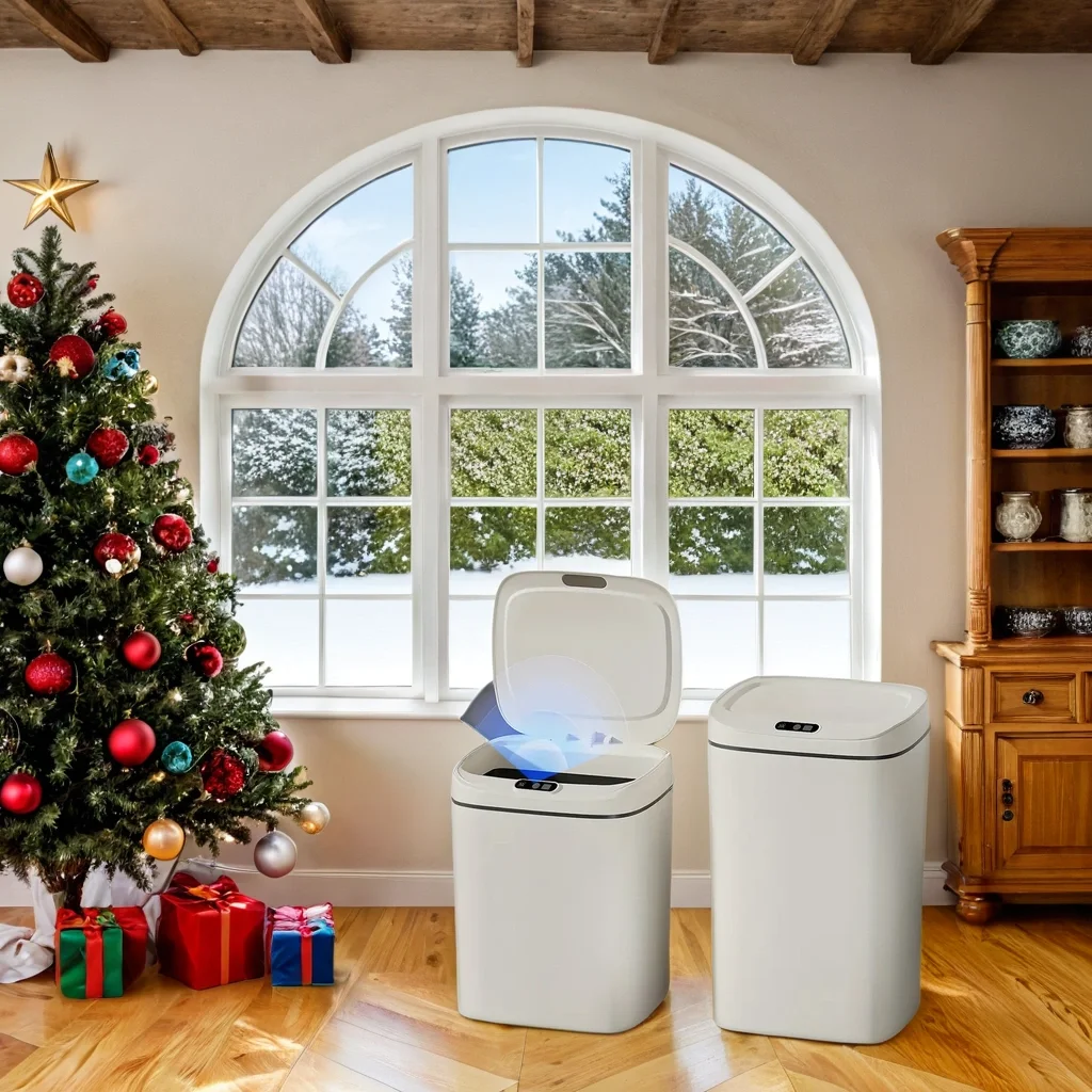 

Автоматический сенсорный мусорный бак для ухода за ребенком, детская корзина для кухни и ванной комнаты без помощи рук, умная крышка с датчиком движения, бесконтактная