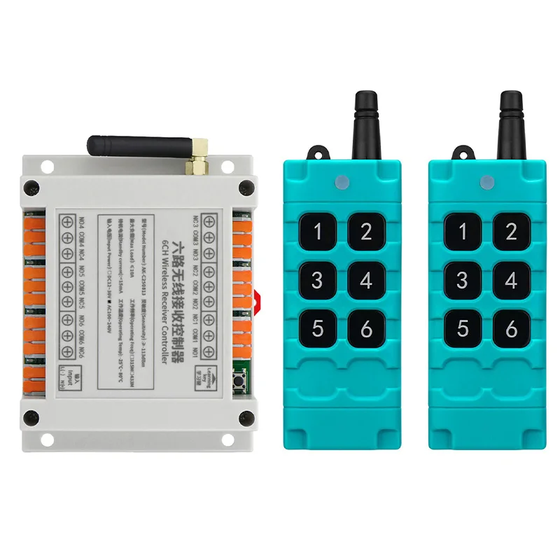 433mhz DC 12V 24V 36V 6CH 6 Channel RF Wireless Remote Control System Receiver Transmitter Universal power industrial 20-2000m