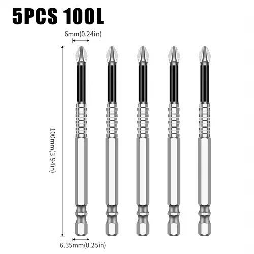 K5 Non-slip High Hardness Bit S2 Strong Magnetic 5A Black Non-slip Cross Head Electric Drill Electric Screwdriver Bit - Image 34