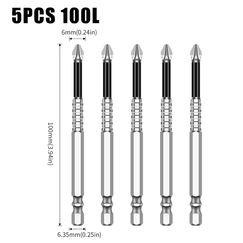 K5 Non-slip High Hardness Bit S2 Strong Magnetic 5A Black Non-slip Cross Head Electric Drill Electric Screwdriver Bit - Image 34