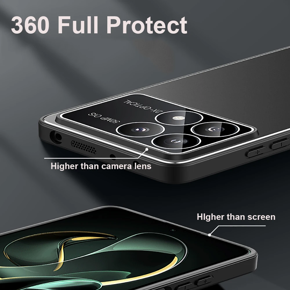 Luxury Metal Case For Xiaomi Poco X6 Pro 2311DRK48G Phone cases Shockproof Coque Shell TPU Soft Bumper Full Skin Funda