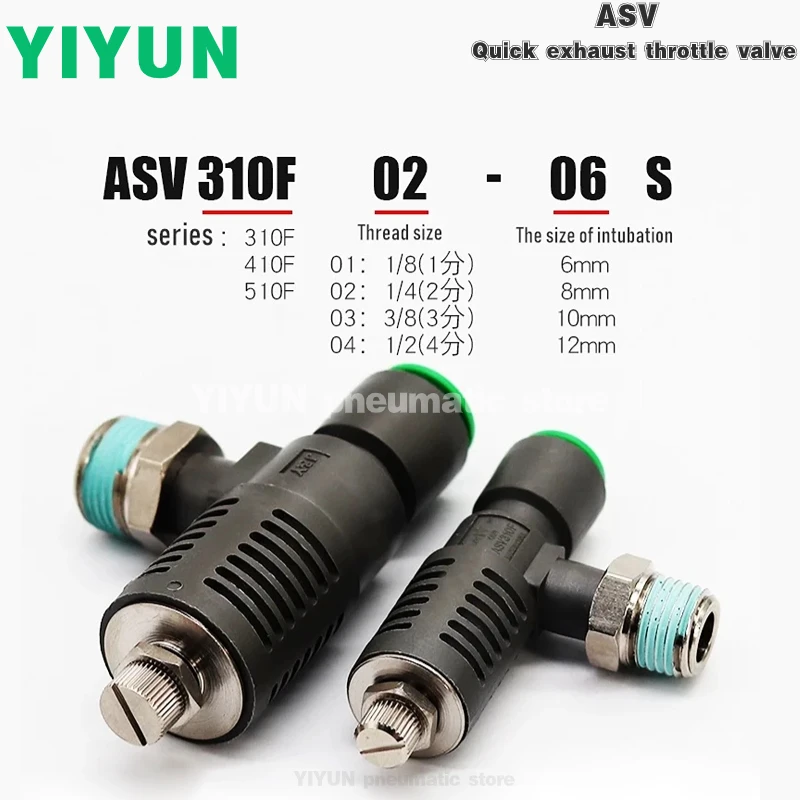 

ASV Fast exhaust throttle valve ASV310F-01-06S ASV310F-01-08S ASV310F-02-06S ASV310F-02-08S ASV410F-01-08S-10S YIYUN