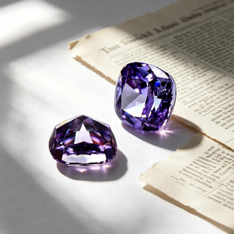 Cubic Zirconia Square Cushion Shape Purple Color Crushed Ice Cut High Carbon Diamond 5A+ Quality CZ 4K Cutting 5