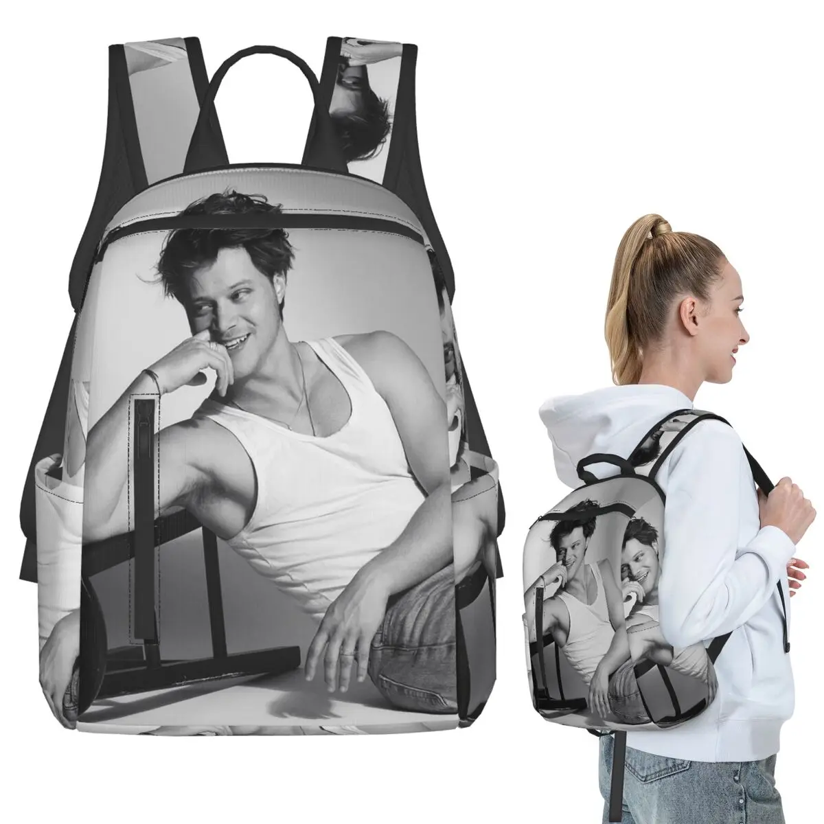 Soft Rudy Pankow JJ Maybank Poster Backpack Student BookBag Boys Girls School Bag Computer Shoulder Bags Men Women