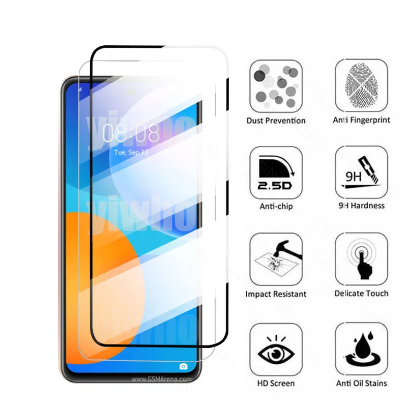 For Huawei P Smart 2021 Y7A Glass For Huawei PSmart 2021 PA-LX1 Full Tempered Glass For Huawei Y 7A Y7 A PPA-LX3 6.67 Lens Glass