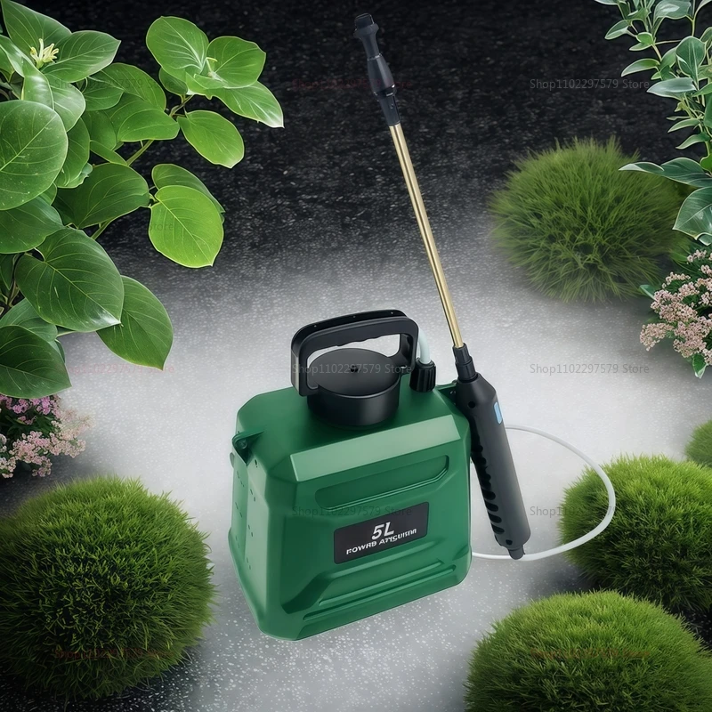 حقيبة ظهر بخاخ زراعي كهربائي سعة 5 لتر، رذاذ المبيدات لتطهير الضغط العالي لري حديقة المزرعة